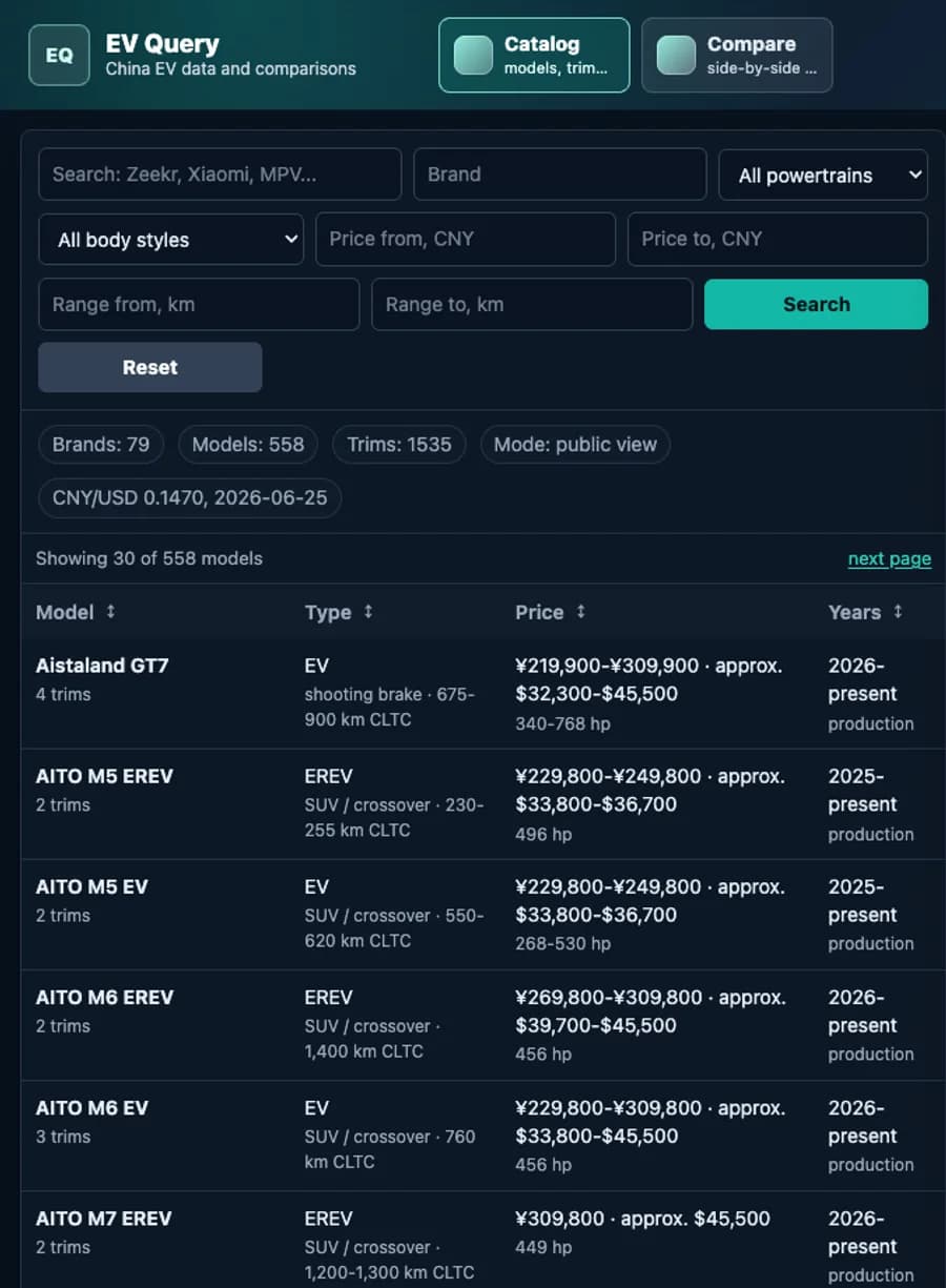 EVQuery.com: China EV Specs and Comparisons: media 2
